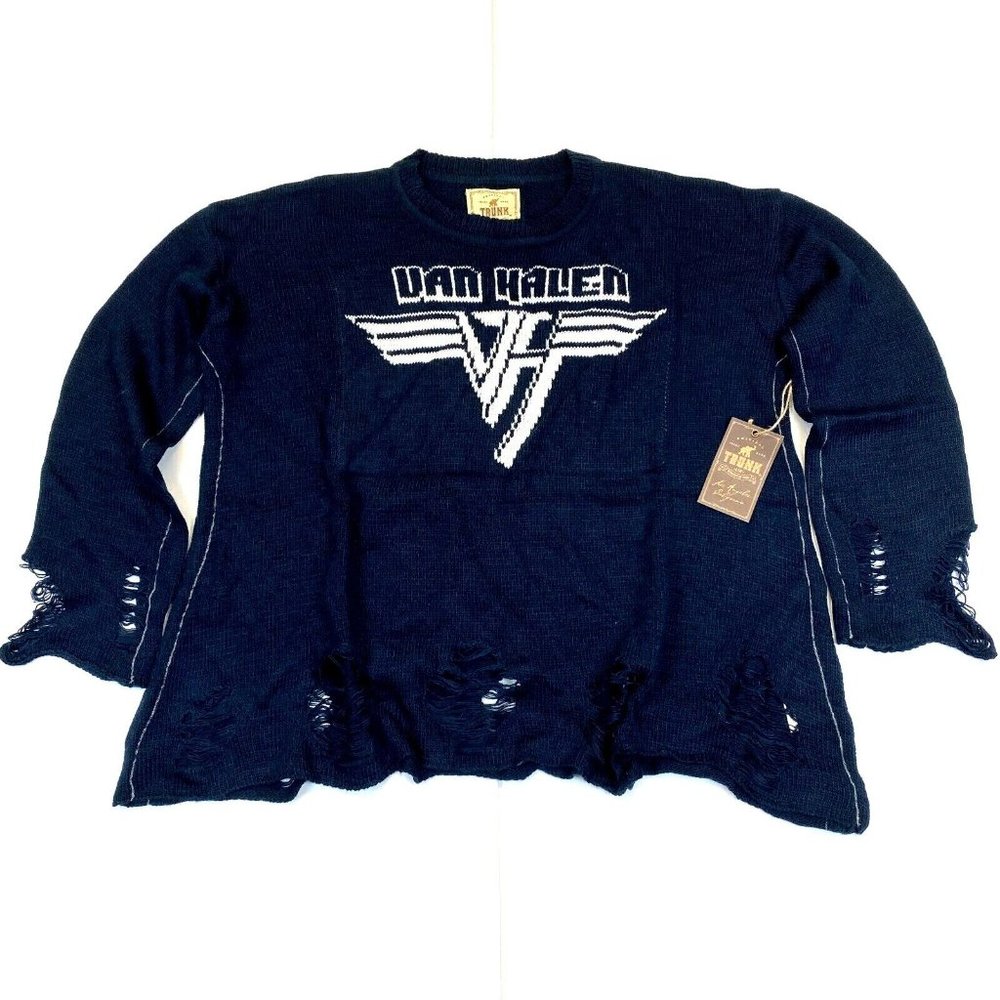 Women's Trunk Van Halen Oversized Distressed Limited Edition Sweater - Blue - M